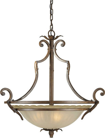 Pendant Bronze Finish And Umber Glass #020820-89