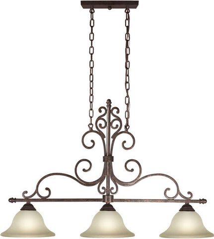 Chandelier  Bronze Finish And Umber Glass #010820-50