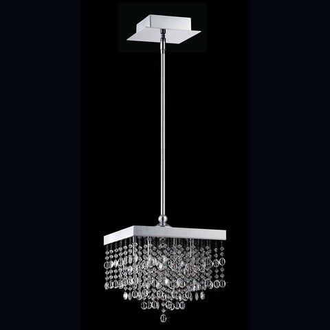 Pendant Chrome Finish With Crystal Drops #020815-14