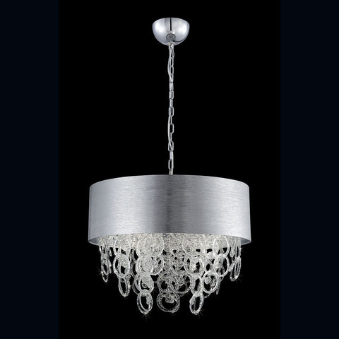 Pendant Silver Shade With Clear Glass Accents #020815-14