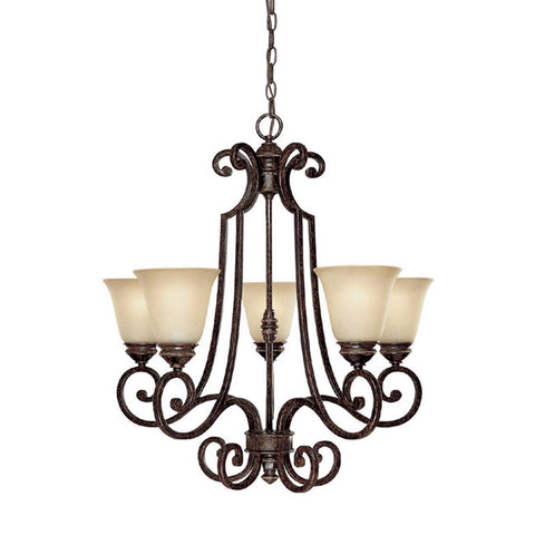 Chandelier Chester Bronze with Scavo Glass 01518-CL-JSH
