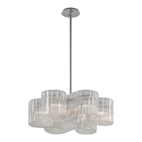 Chandelier Stainless Steel and  Clear Venetian Glass 012-518-JSH-Circo