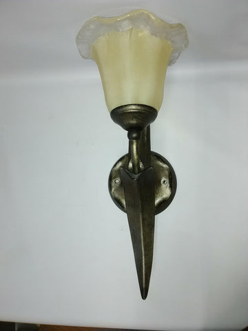 Wall Sconce Antique Bronze Finish Metal With Cream Glass 10218-48-JSH-DOL