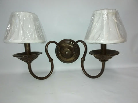 Wall Sconce Bronze Finish And Silk Shades 10218-34-JSH-TR