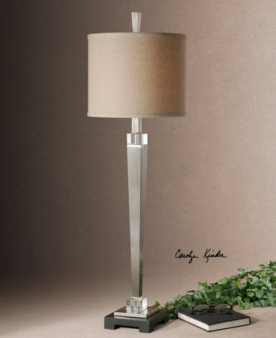 Table Lamp Brushed Nickel And Black Base With Crystal Accents #070853-14
