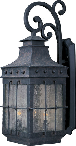 Outdoor Wall Light Black Iron and Seedy Glass 17118-JSH