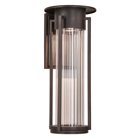 Outdoor Wall Oil Bronze Finish With Clear Ribbed Glass 519-31784