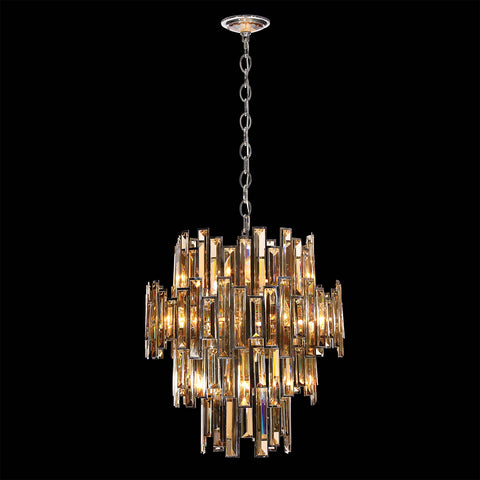 Chandelier Chrome And Champagne  Cut Crystal 01-07-518-EL-JH