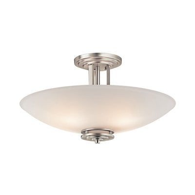Semi Flush Mount Brushed Nickel Finish And Frosted Glass 150831-14