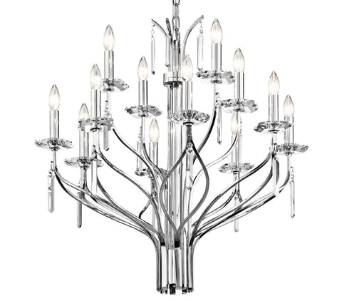 Chandelier Polished Chrome Finish And Clear Optic Crystal  Accents #010831-36