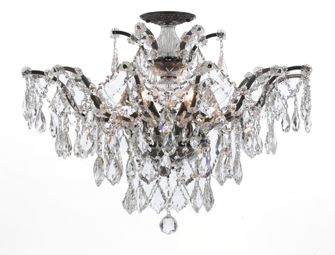 Flush Mount Vibrant Bronze Finish and Cut Crystal 14518-CRY-JSH