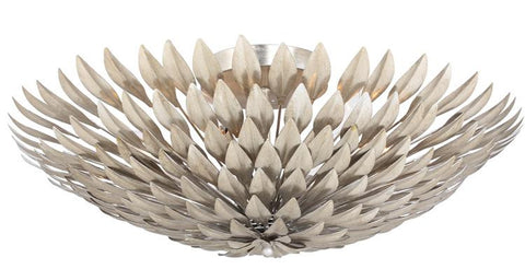 Flush Mount Antique Silver Finish With Iron Leaves #140854-59