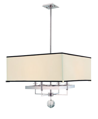 Pendant Polished Nickel Finish And decorative Crystal and Off White Square Shade #020832-50