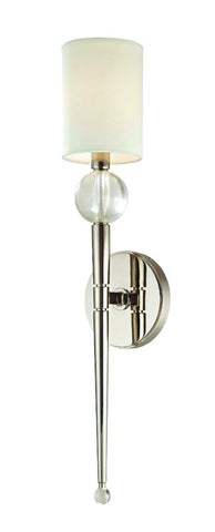 Wall Sconse Polished Nickel And Crystal Accent With Linen Shade #100832-374