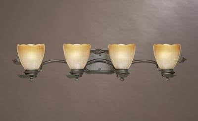 Vanity Light Bronze Finish And Light Amber Glass #090812-14