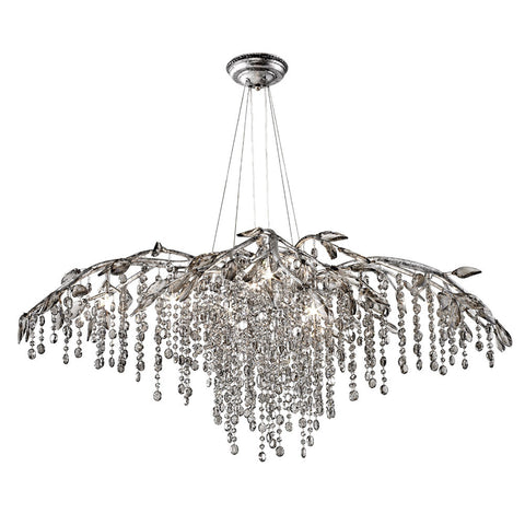 Chandelier Satin Silver Finish And Crystal #010857-015