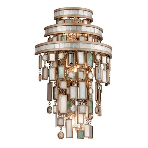 Wall Light  Silver Finish with Mixed Shells and Crystal 1002167-16