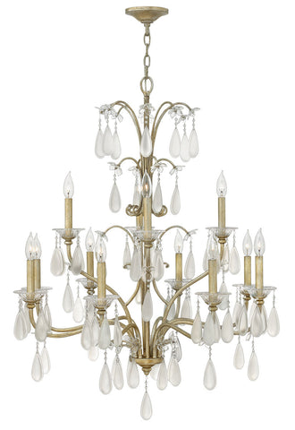 Chandelier  Silver Leaf Finish With Clear Crystal #0140819-267