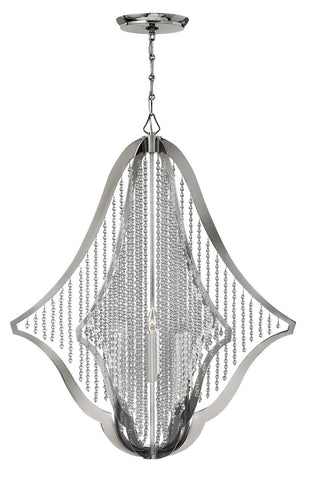 Chandelier Polished Nickel and Crystal  #010819-259