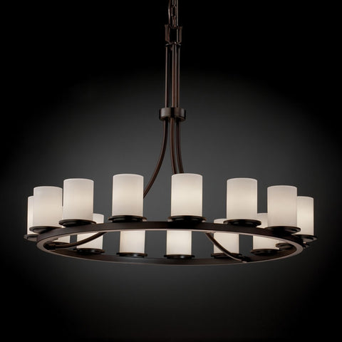 Chandelier Bronze Finish And Opal Glass #010828-015