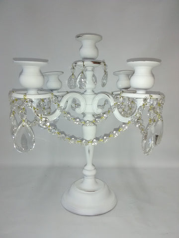 Accessories White metal Candle Holder With Crystal 20218-JSH-48