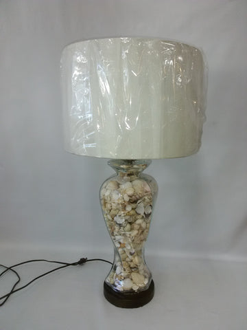Table Lamp Dark Metal Base Glass And Shells 7218-48-JSH-009