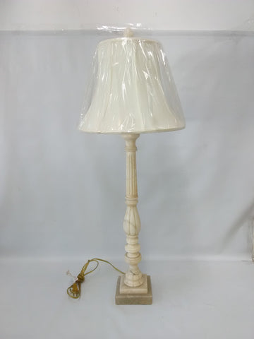 Table Lamp Alabaster Stone With Silk Shade 07-118-JSH-140