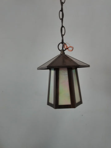 Outdoor Hanging Solid Brass Bronze Finish And Iradecent Glass 18218-48-JSH-997