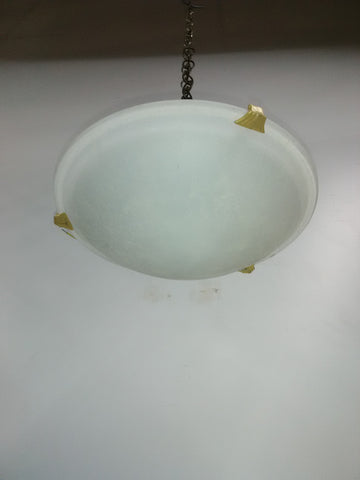 Flush Mount Gold Metal And White Glass 1421825-JSH-00P