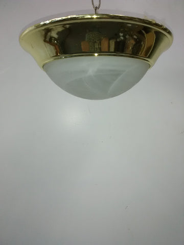 Flush Mount Brass Finish And Alabaster Glass 14218-JSH-TRAN5