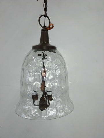 Pendant Clear Glass Shade And Brown Metal 2-118-JSH-8