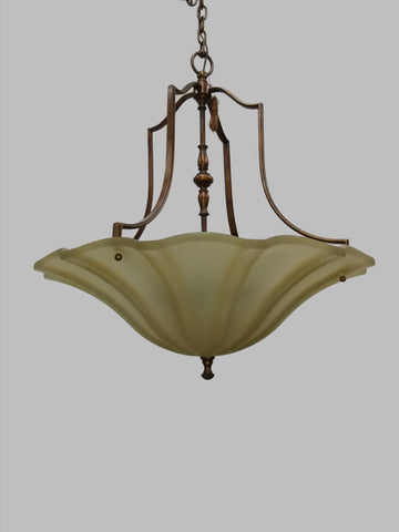 Chandelier Cooper Finish And Cream Glass 1218-JSH-MF-06