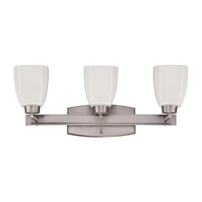 Vanity Light Brushed Nickel Finish And Frosted Glass #090801-308