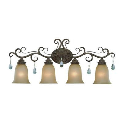 Bathroom Light French Bronze with Light Amber Glass #90801-93