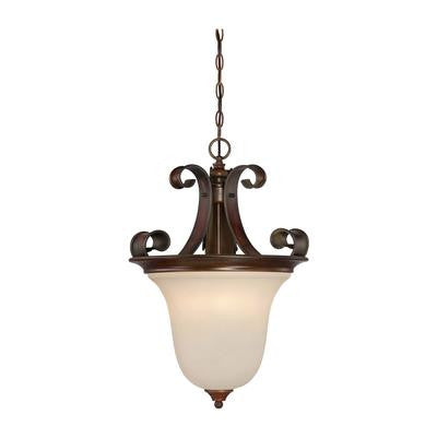 Pendant Spanish Bronze Finish and Cream Frosted Glass #020801-29