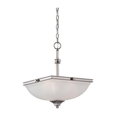 Pendant  Brushed Nickel and White Glass #020801-170