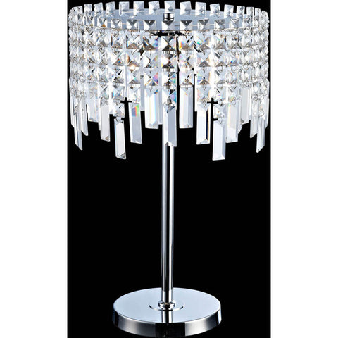 Table Lamp Chrome Finish And Crystal Shade #060833-014