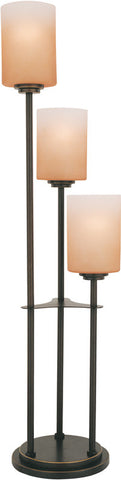 Table Lamp Bronze Finish With Amber Glass #070833-014