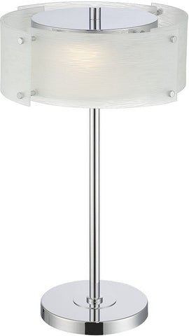 Table Lamp Chrome Finish And Frosted Glass #070833-14