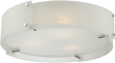 Flush Mount Polish Steel And Frosted Glass 14218-20-JSH-20