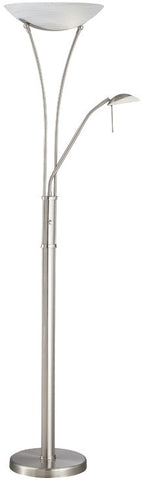 Floor Lamp Polished Steel And Frosted Glass #060833-014