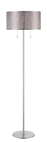 Floor lamp Polished steel with metal laser shade #060810-17