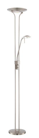 Floor Lamp Polished Steel Metal Finish Torchiere and Reading Lamp  33-06118-79