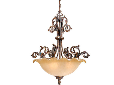 Pendant  Aged Bronze Finish And Champagne Glass #020846-65
