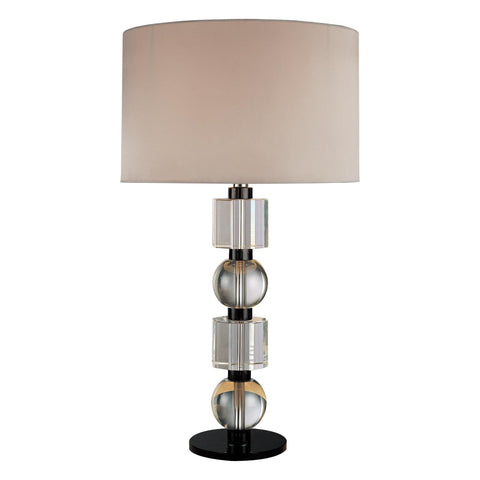 Table Lamp Black Finish And Crystal Accents #070824-14