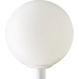 Outdoor Post   White Base And 12" Acrylic Globe #190903-14