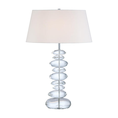 Table Lamp Chrome Finish and Glass #070824-103