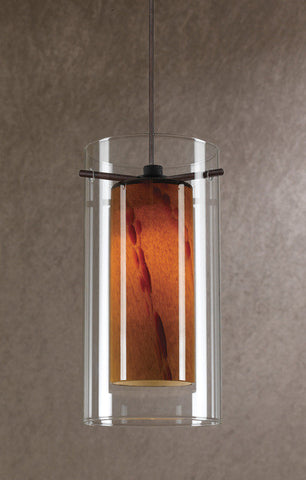 Mini Pendant Bronze Finish And Clear and Amber #030823-14