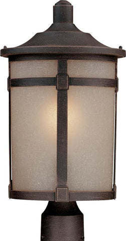 Outdoor Post Lamp Bronze Finish And Frosted Glass #190907-015