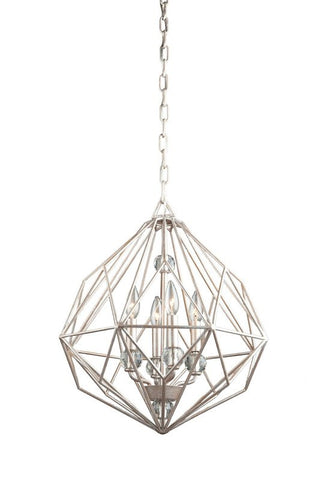 Pendant Satin Silver Finish And Crystal Accents #020807-015